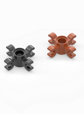 LEGO乐高 90202 15646 四夹口连接件 花束花托固定 黑色 红棕