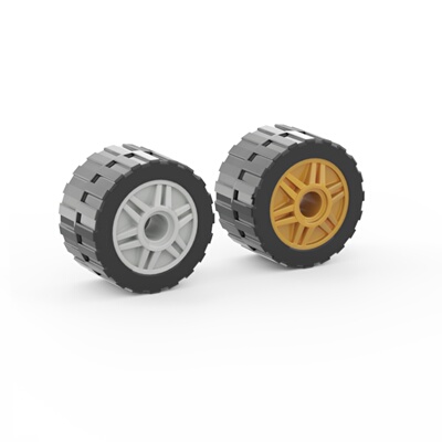 乐高LEGO 黑色89201轮胎 珍珠金55981 轮毂 车轮胎