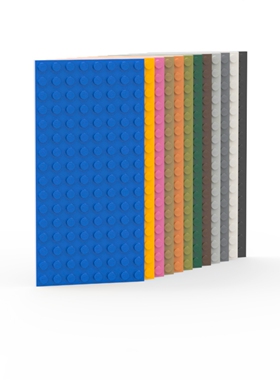 乐高LEGO 92438 8x16基础板 浅灰 黑色 深棕 中肉 深绿 深粉 中黄