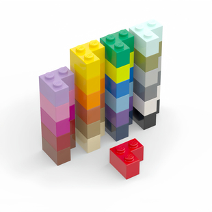 LEGO乐高 2357 2x2转角砖 黑白浅灰深灰 红黄蓝绿米棕紫橙 深蓝