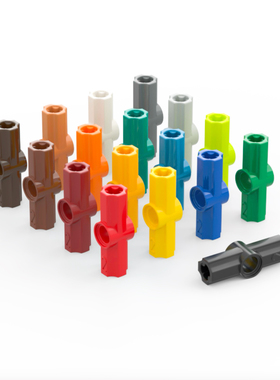 LEGO乐高 32034 180°#2十字轴栓连接件 浅灰色 黑色 深灰 红棕