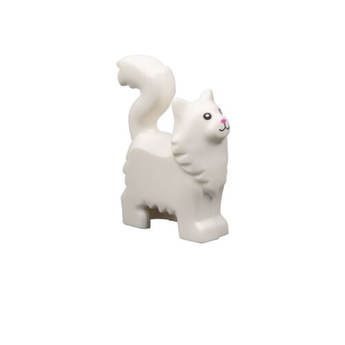 乐高LEGO 动物 波斯长毛猫 6329pb01 白猫 粉鼻 高2.5cm