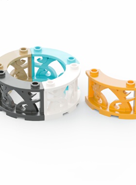 LEGO乐高 41823 1x8x2 弧形围栏护栏 栅栏 白色6426061 黑6473451