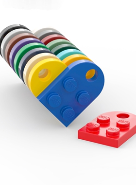 LEGO乐高 3176 2x2 单侧圆带孔板 黑白 浅灰 深灰 红棕蓝黄橙绿米