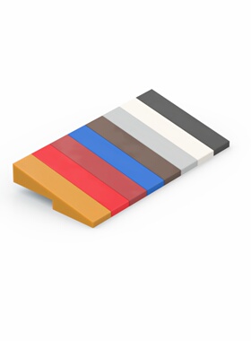 LEGO乐高 5654 1x4 斜坡面砖 坡道面板 黑色 红色 浅灰色 蓝色