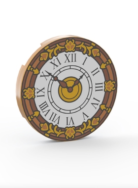 乐高LEGO 珍珠金色67095pb085 3x3 时钟 表盘印刷件