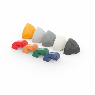 LEGO乐高 5906 2x2x1.66 弧形转角砖 中空 深灰6542684