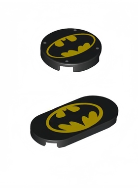 乐高LEGO 黑色 14769pb57 66857pb049 2x2 蝙蝠印刷光面