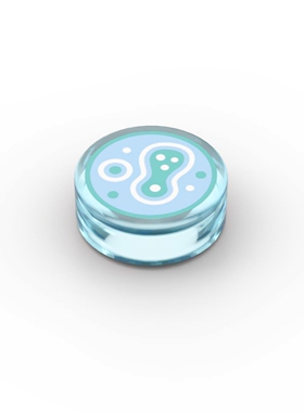 LEGO乐高 98138pb284 1x1圆光面板 印刷件 微生物6532090