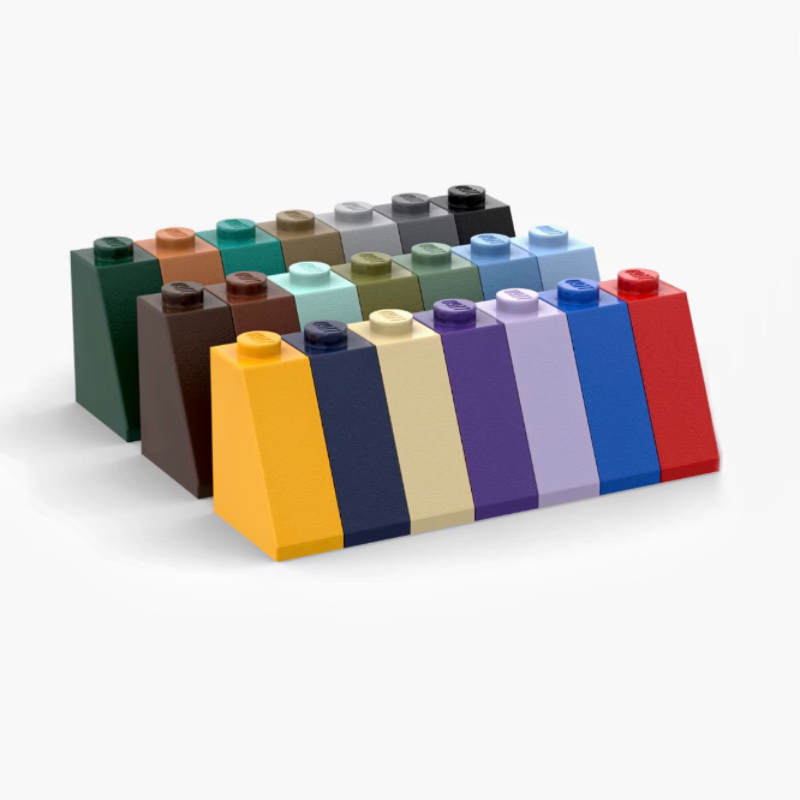 LEGO乐高 60481 1x2x2 斜坡砖 黑白深灰浅灰深红米红棕橙黄橄榄