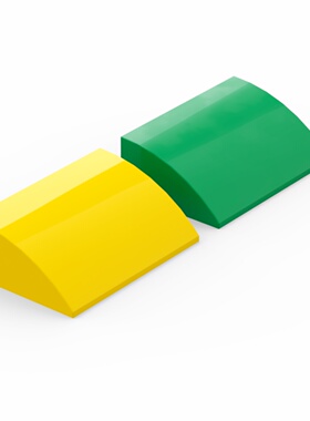 LEGO乐高 7652 4x6x1.66 中空弧形砖 黄色6589677 绿色6563268