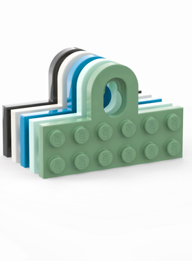 LEGO乐高 78168 带挂钩环 2x6 小颗粒特殊板 沙绿6495166 水绿