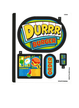 乐高LEGO 杜尔汉堡餐厅77076贴纸 全新套装拆出 10114077 6551356