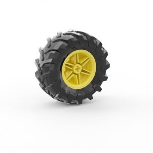 浅黄色轮毂 LEGO乐高 70695 66155黑色轮胎 一套 车轮