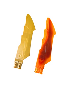 LEGO乐高 79895pb02 14L 带十字轴孔螺旋桨大刀 透明橙色 珍珠金