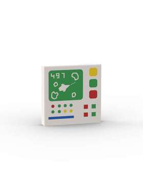 LEGO乐高 白色3068bpb2030 2x2 控制面板 显示器印刷光面板