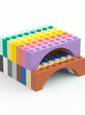 乐高LEGO 黑色3308 16577 40296 1x8x2拱门砖 白深灰浅灰深橙中紫
