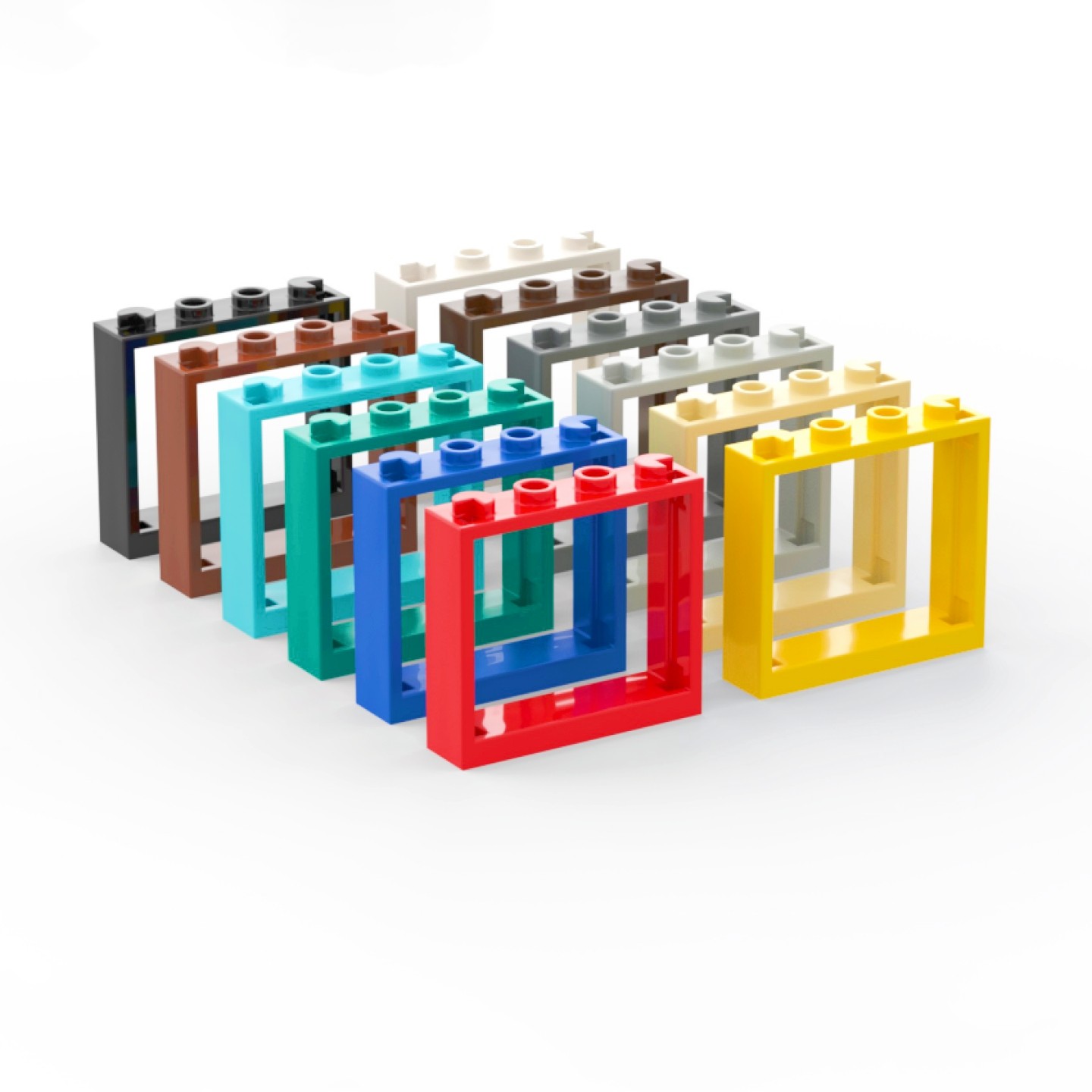 乐高605941x4x3窗框黑白灰红