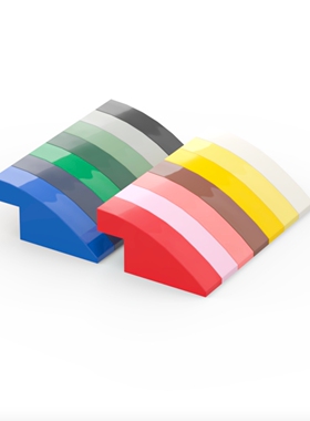 LEGO乐高 3573 4x1x1.33 弧形砖 黑色6509390 红棕色6551993