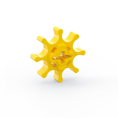 LEGO乐高 科技配件 齿轮 2474黄色 6408181 8齿 机械组齿轮