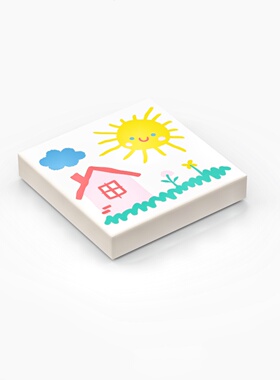 LEGO乐高 白色 3068bpb1882 6384080 2x2 太阳房子手绘图画印刷件