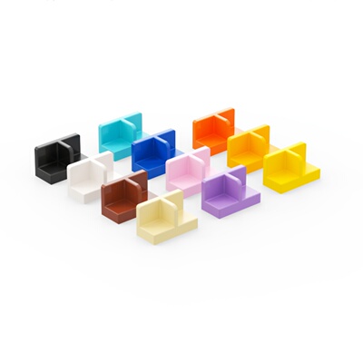 LEGO乐高 93095 18971 1x2x1 转角 墙 壁板 蓝 黑白米 紫 红棕