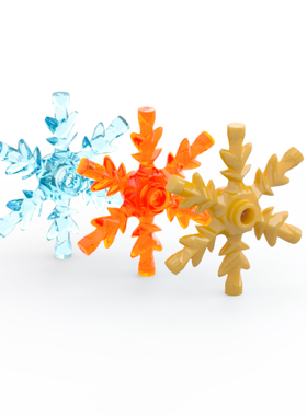 乐高LEGO 42409 4x4 冰晶体 雪花 透明浅蓝 透明荧光橙 珍珠金色