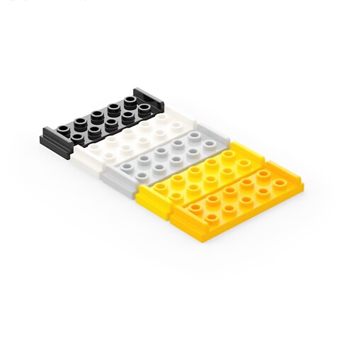 LEGO乐高 7665 2x6 两端带横板特殊板 黑6563343 白 6593135 黄