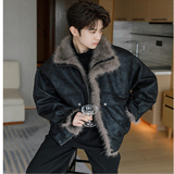 MY206P150冬季韩系加绒加厚毛领潮牌外套休闲高级感麂皮绒棉服男，男装棉衣，星座1115（原A403）