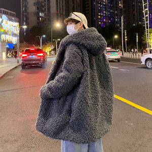 DY20特批P120 现货 重磅加绒加厚毛绒外套潮男毛毛棉服羊羔绒衣服图片