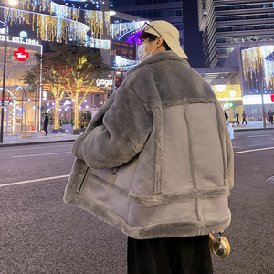 DY01P140 大货男女同款仿皮草外套小兔绒棉服帅气毛绒保暖棉衣图片