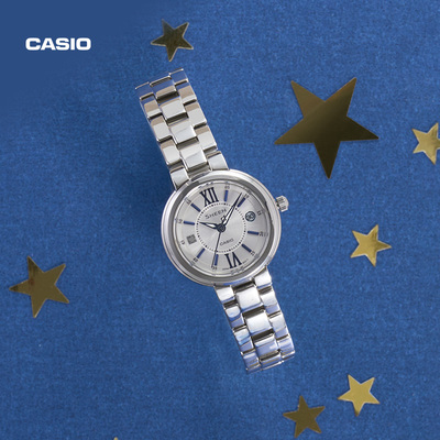 【礼物】卡西欧旗舰店SHE-4528守护星学生石英指针女士手表 SHEEN