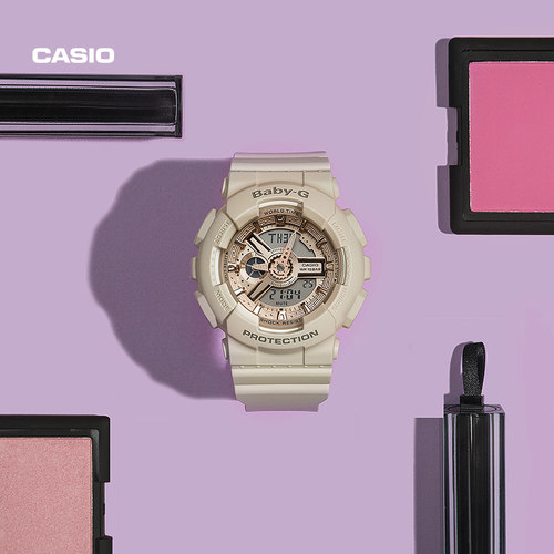 卡西欧BA-110CP金属感运动女表