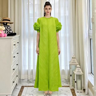 法式 精致长裙 宫廷风立体大花朵宽松连衣裙旅行度假拍照好看很仙