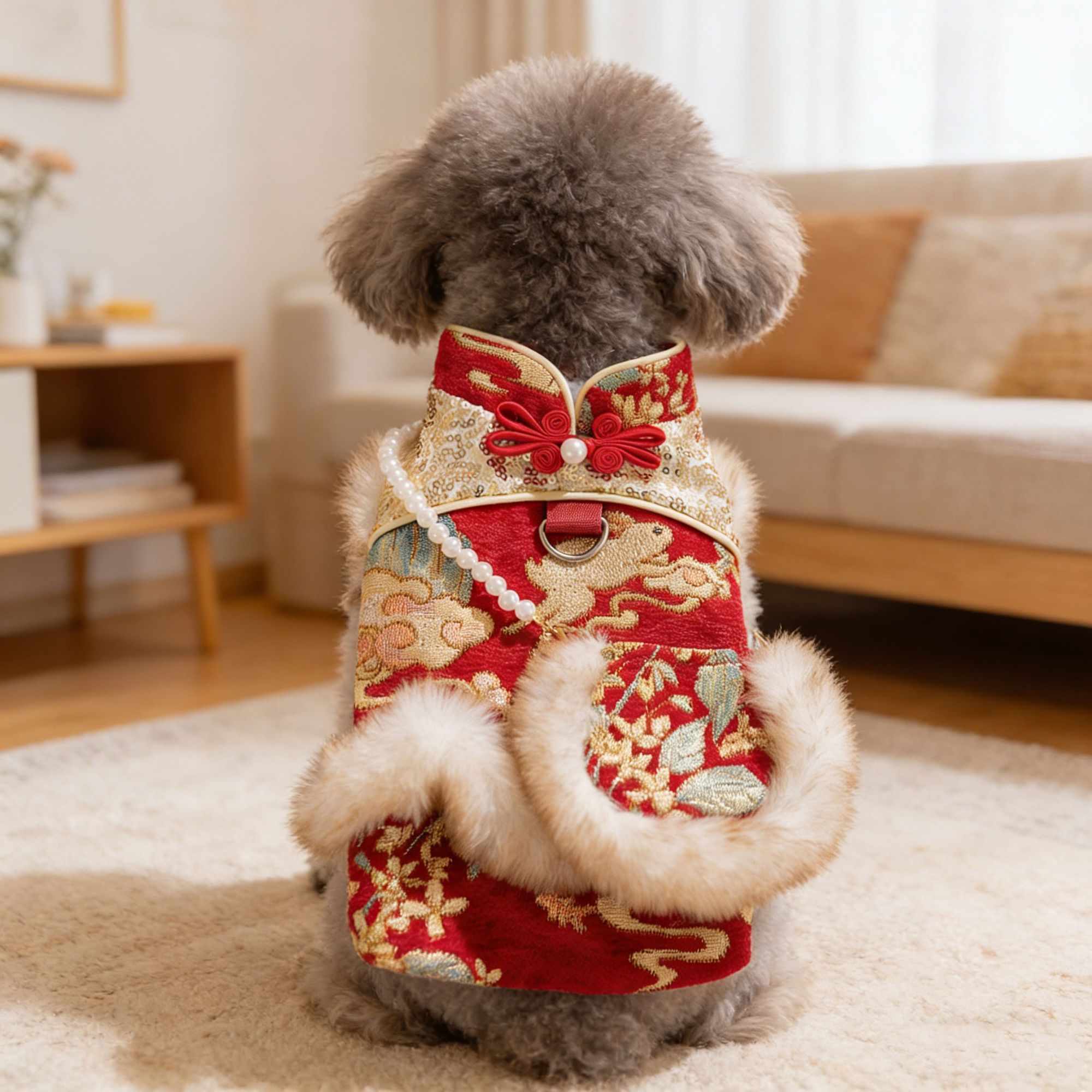 新年小狗狗衣服冬天比熊泰迪雪纳瑞柯基宠物小型幼犬冬季加厚棉衣