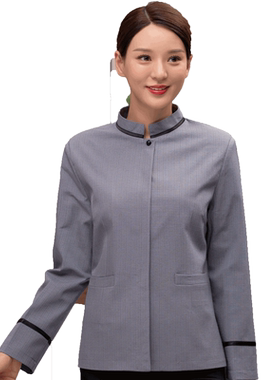 亚麻客房清洁员工作服长袖