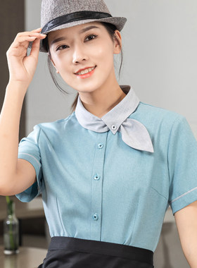 飘带服务员工作服夏定制店名
