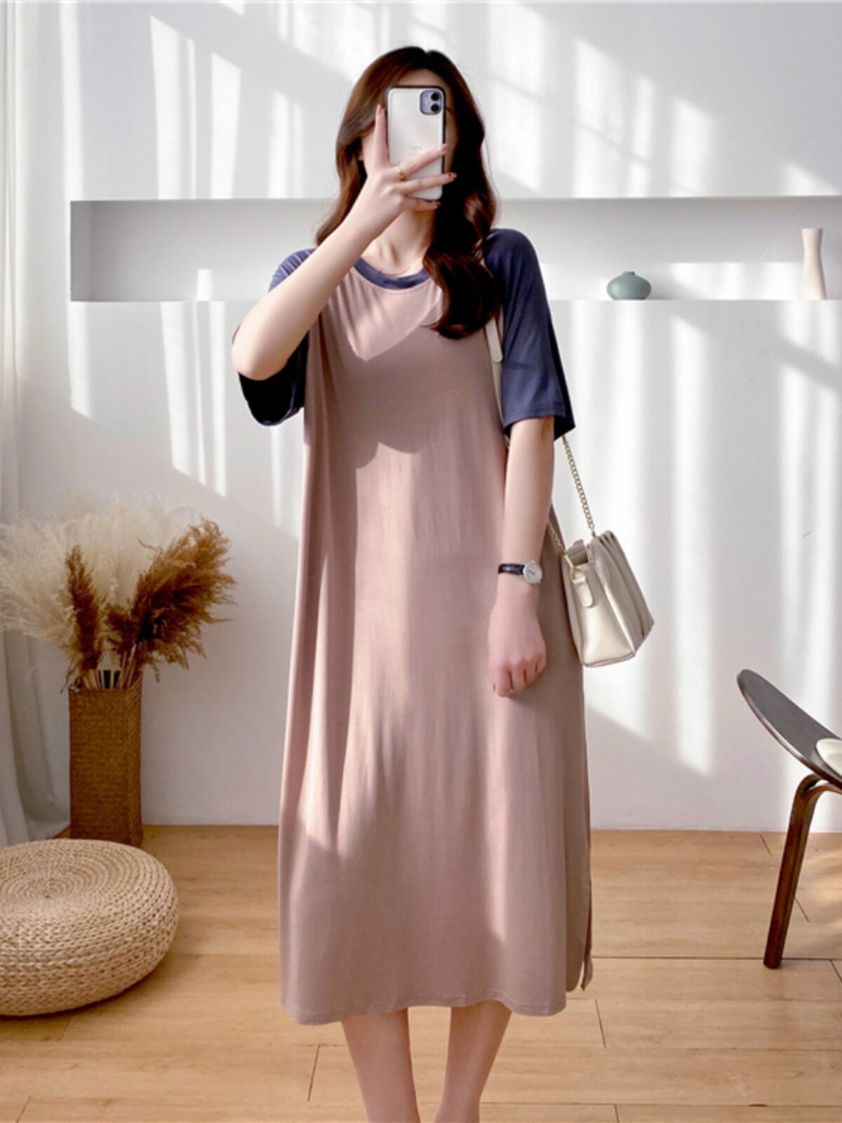 간호 잠옷 여름 모달 산후 감금 의류 간호 잠옷 간호 의류 반팔 출산 복장 긴