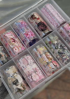 【豆汤正品】新款水众风粉嫩芭蕾可爱风元素超多艺术美甲转印纸