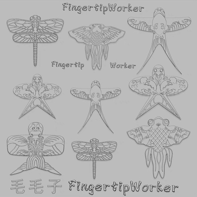 【美甲模具】FingertipWorker联名毛毛子原创小众独特古风风筝