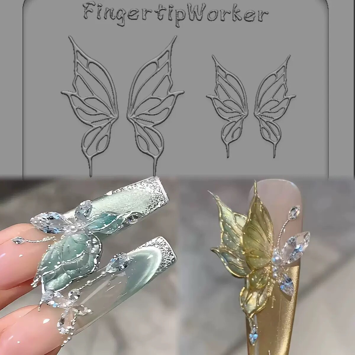 FingertipWorker出品｜精致小众原创设计精致蝴蝶美甲模具