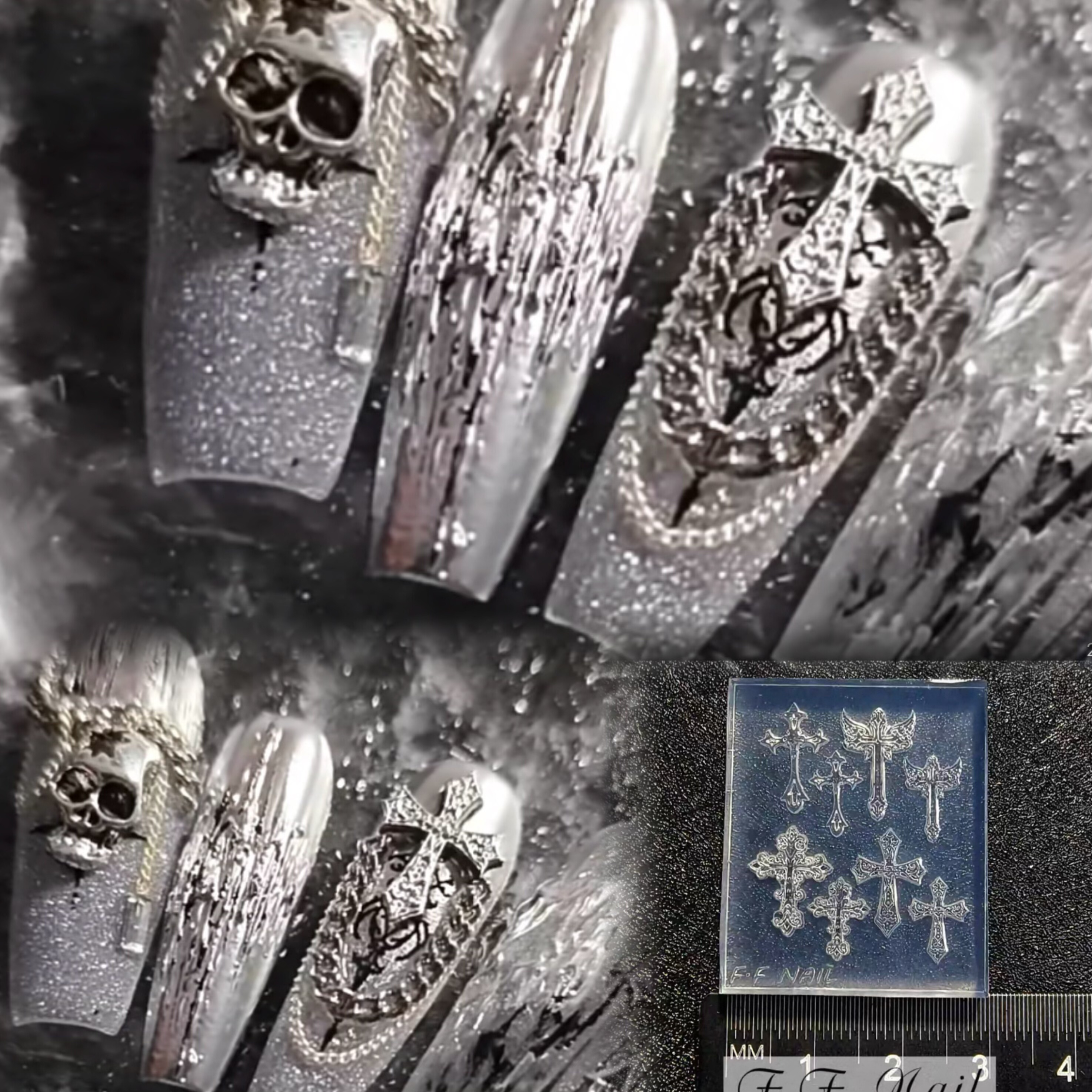 【美甲模具】枫枫模具十字架暗黑模具美甲模具精致模具美甲模具