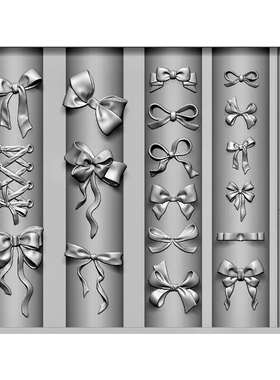 【美甲模具】FingertipWorker原创精致飘逸蝴蝶结凹槽可放钻可爱