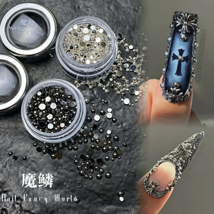 【魔鳞饰品】金属钢珠半圆混装朋克风格钢珠美甲饰品大小混合钢珠