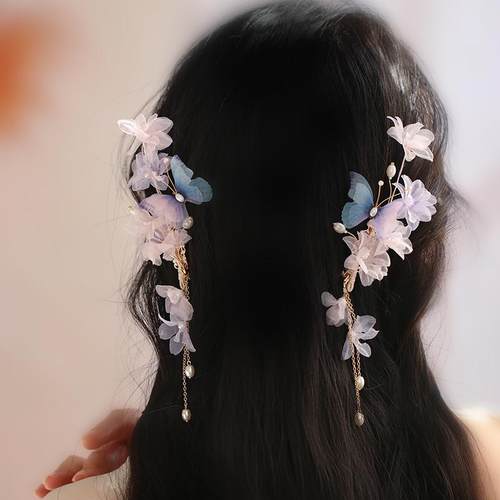 浪漫蝴蝶发夹流苏夹子