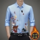 花衬衫 潮寸衫 男士 修身 加绒加厚青年长袖 商务印花男装 韩版 衬衣时尚