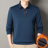 男士 半拉链Polo衫 2025春秋新款 长袖 中年加绒休闲卫衣打底衫 潮体恤