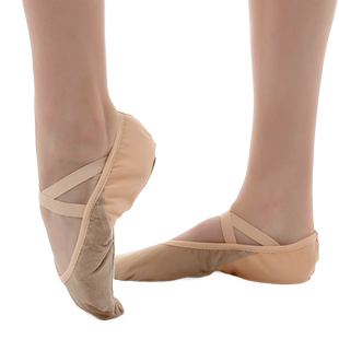 红雨舞蹈鞋女软底练功鞋免系带芭蕾舞鞋男大人儿童形体猫爪鞋拼皮