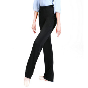 红雨舞蹈裤长裤女直筒练功裤修身广场舞瑜伽裤健美操裤黑色薄款