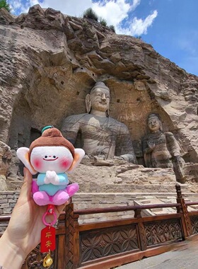 云冈石窟佛小伴合掌莲花小佛车挂件旅游纪念玩偶包挂件可爱莲花佛